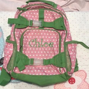 Pottery barn kids monogrammed “Chloe” backpack!